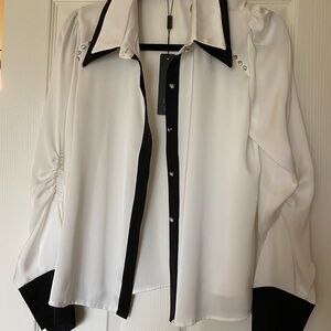 Beulah White and Black Women's Top